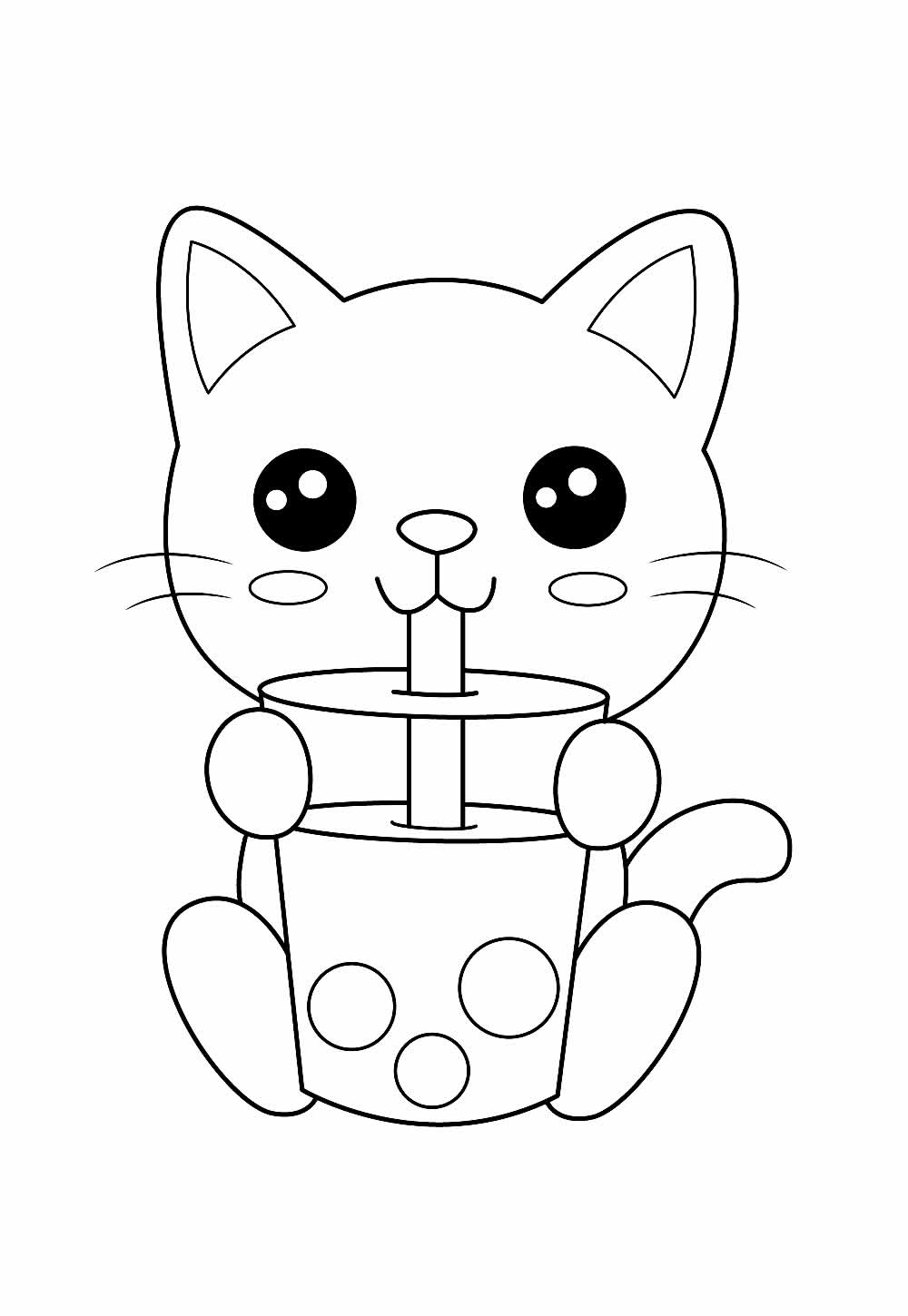 Desenho de Gatinho Kawaii para colorir