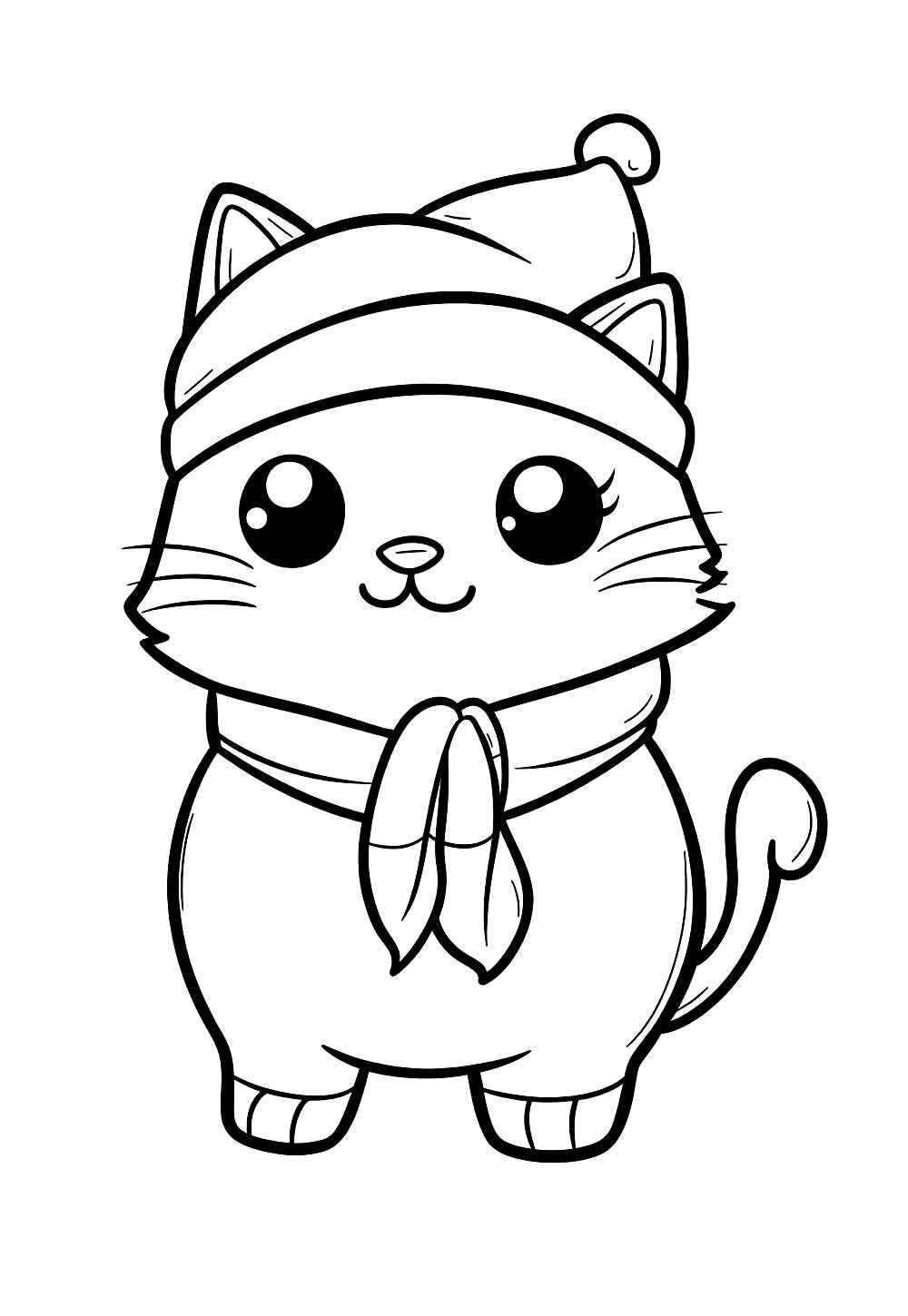 Desenho de Gatinho Natal Colorir
