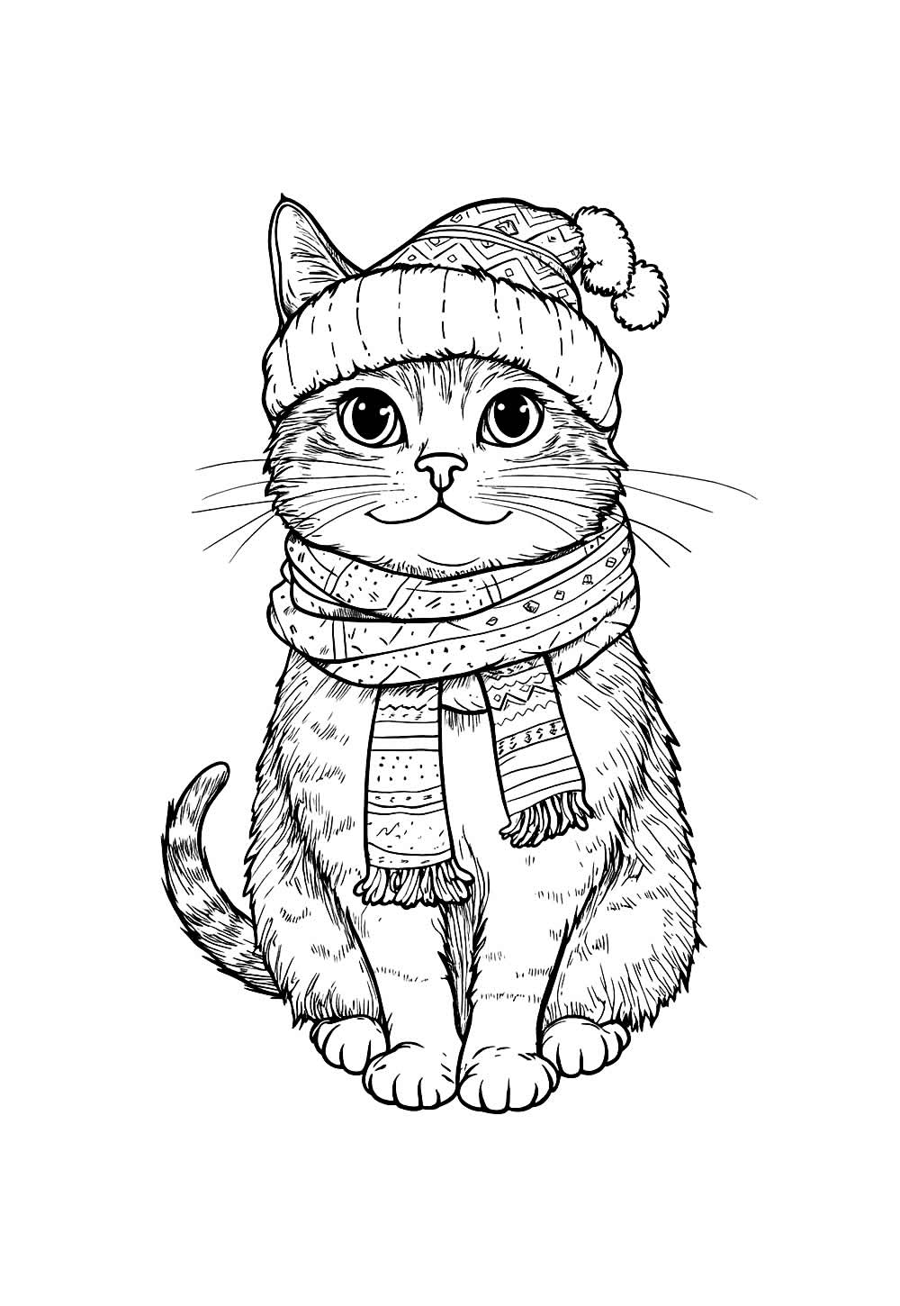 Gatinho Natal Colorir