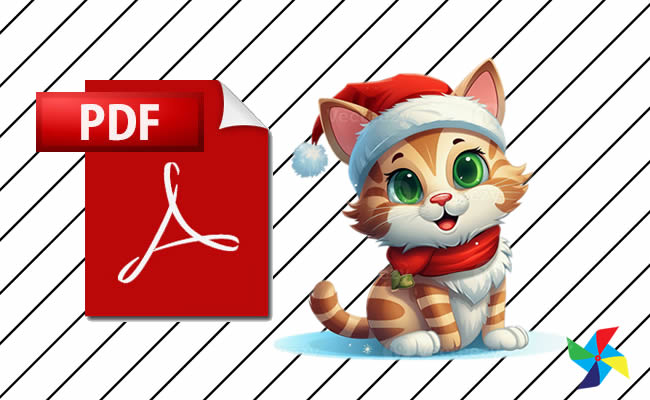 Desenhos de Gato de Natal em PDF