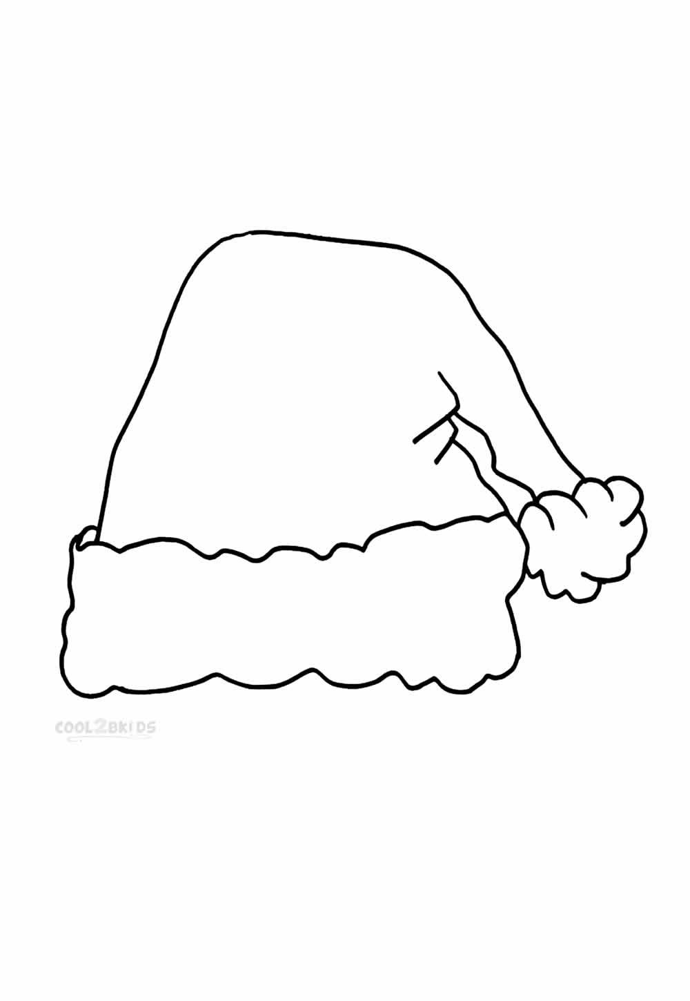 Desenho de Gorro de Natal para colorir