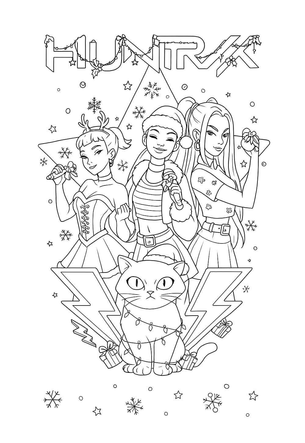 Desenhos de Guerreiras do K-Pop de Natal