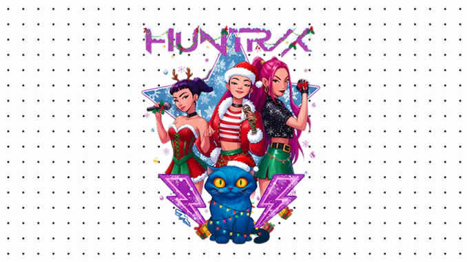 Desenhos de Guerreiras do K-Pop de Natal para colorir