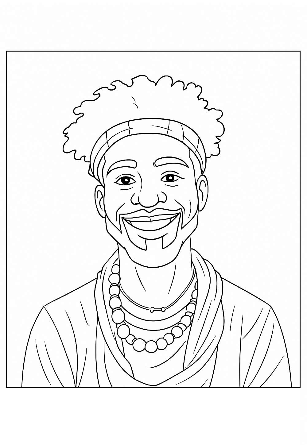 Homem Negro para imprimir e colorir