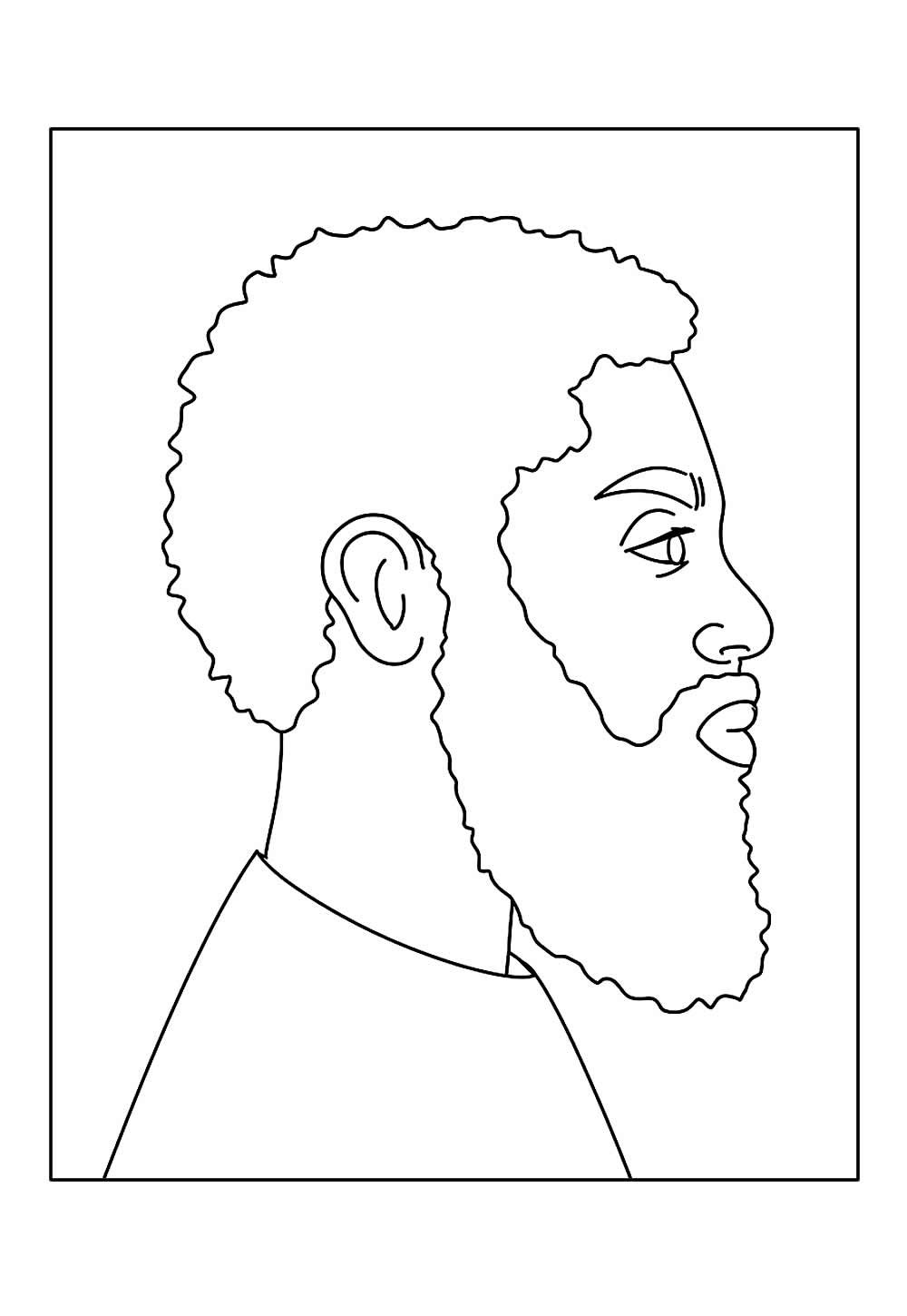 Homem Negro para colorir