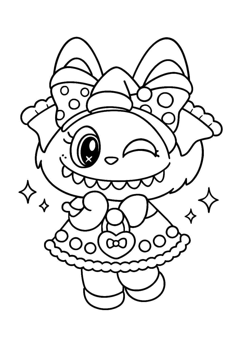 Desenho de Labubu de Natal para pintar