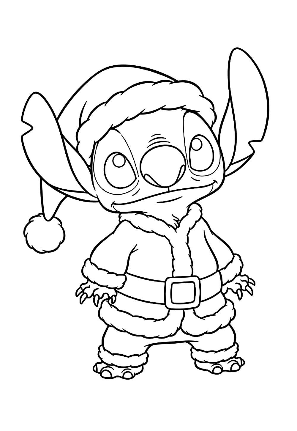 Desenho de Stitch de Natal para colorir