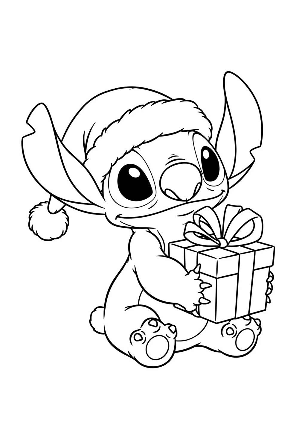 Desenho de Stitch de Natal para imprimir