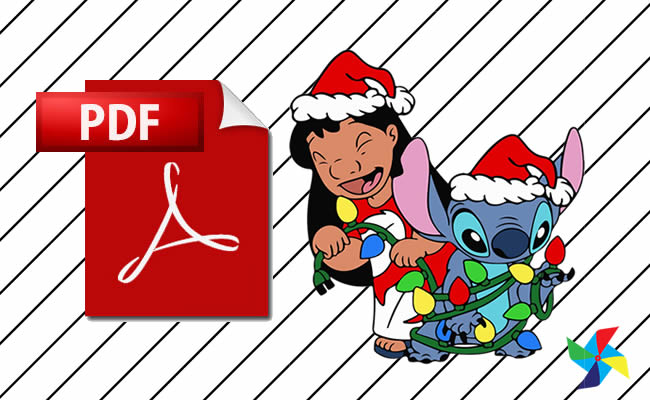 Desenhos de Lilo e Stitch de Natal em PDF