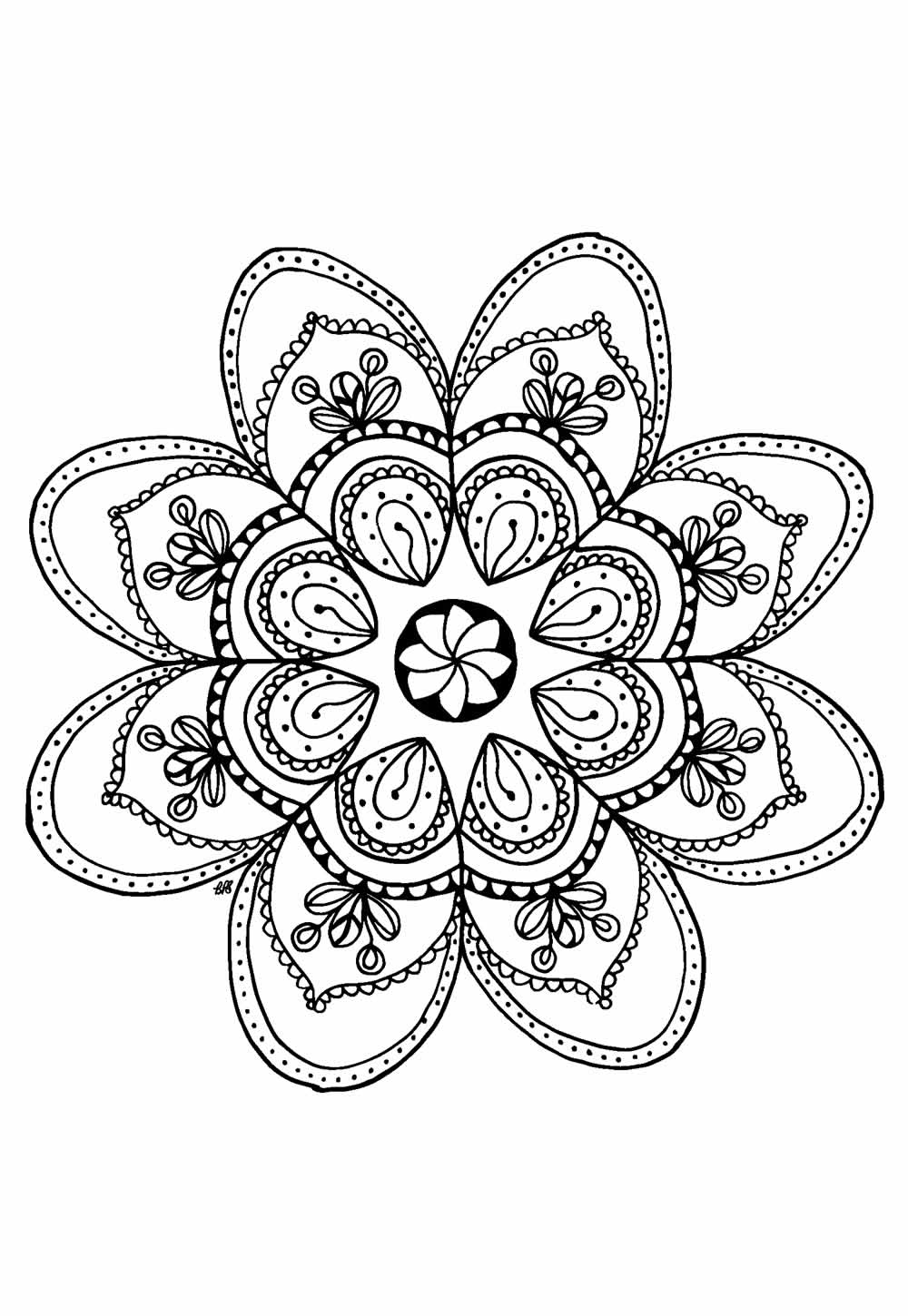 Desenho de Mandala Complexa