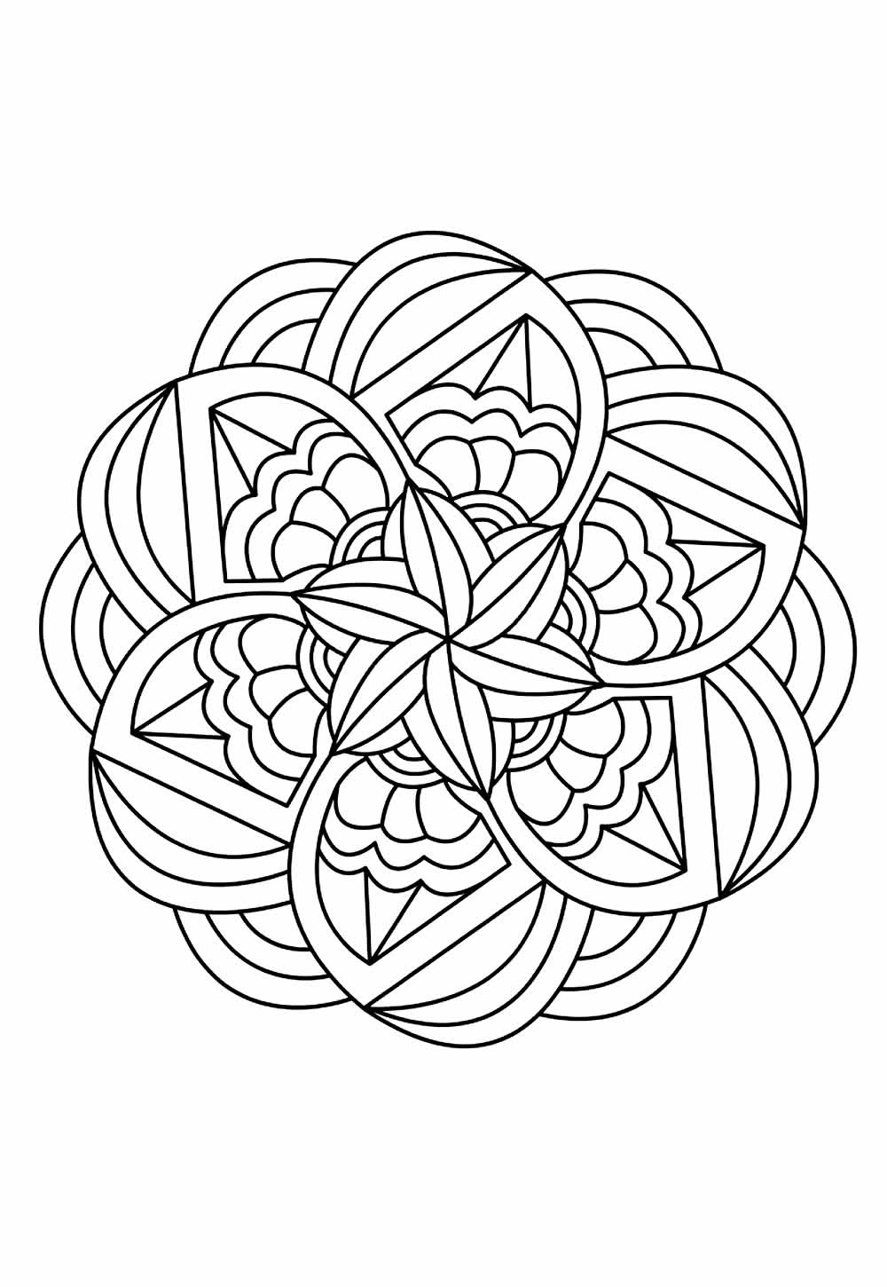 Desenho de Mandala Complexa para colorir