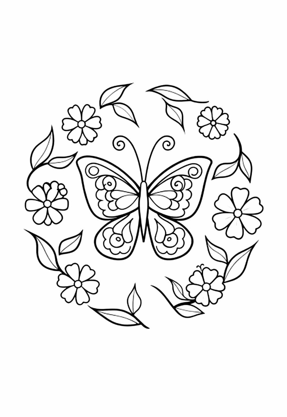 Mandala de Borboleta para pintar