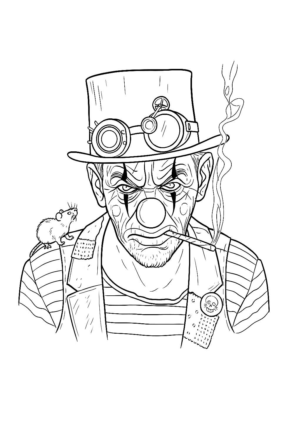 Desenho Palhaço Mau Colorir