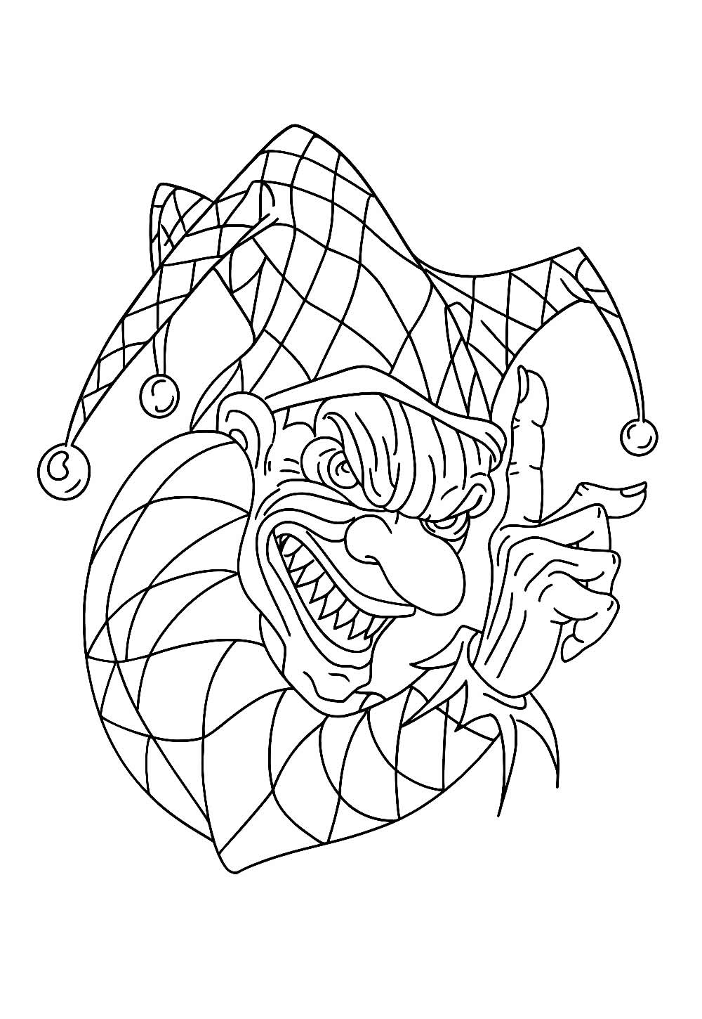 Desenho de Palhaço do Mal para colorir