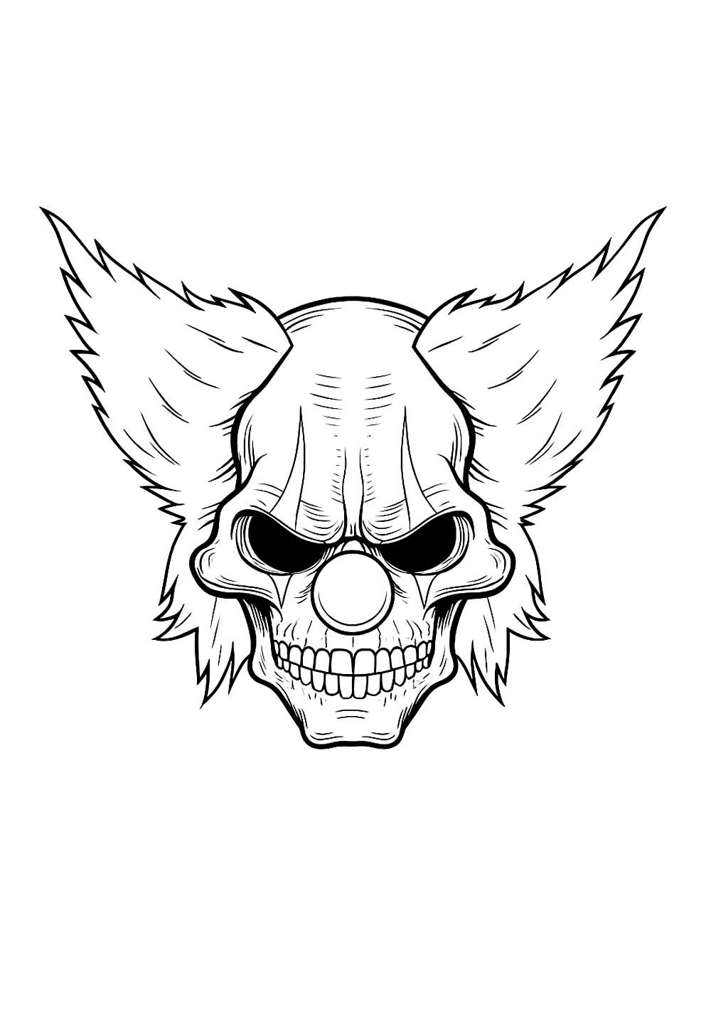 Desenho de Palhaço do Mal para imprimir