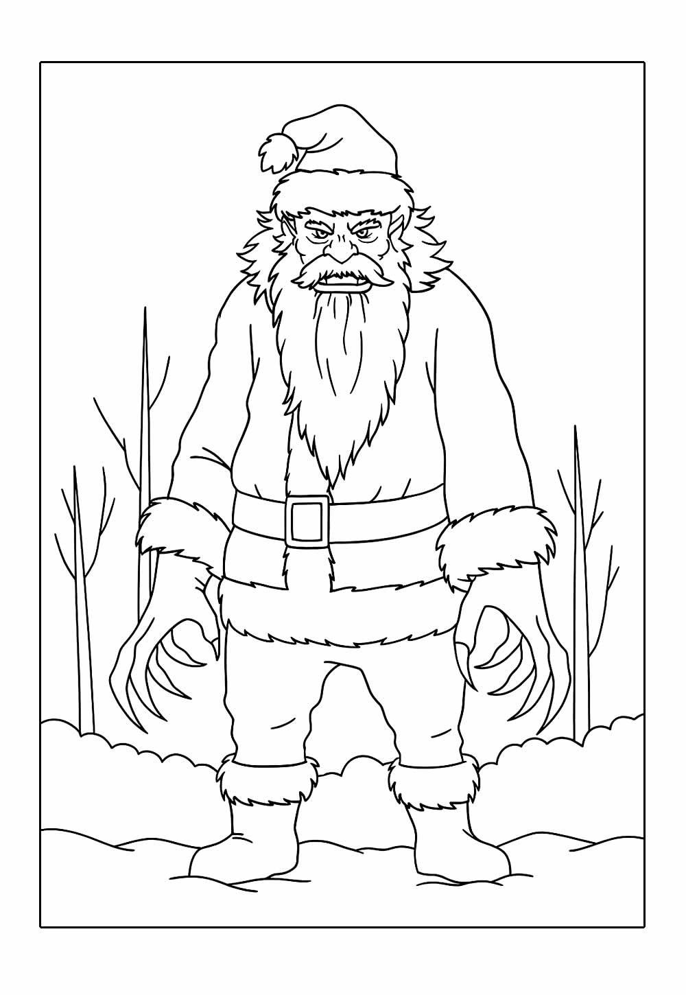 Desenho de Papai Noel do Mal para colorir