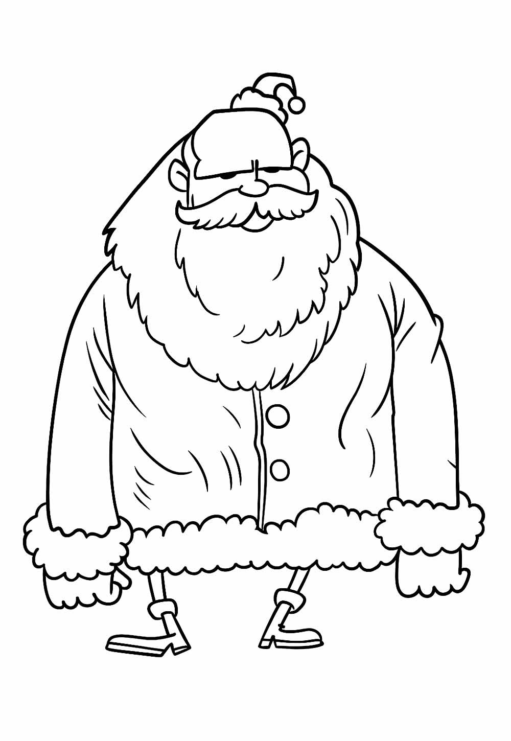 Desenho de Papai Noel do Mal para pintar