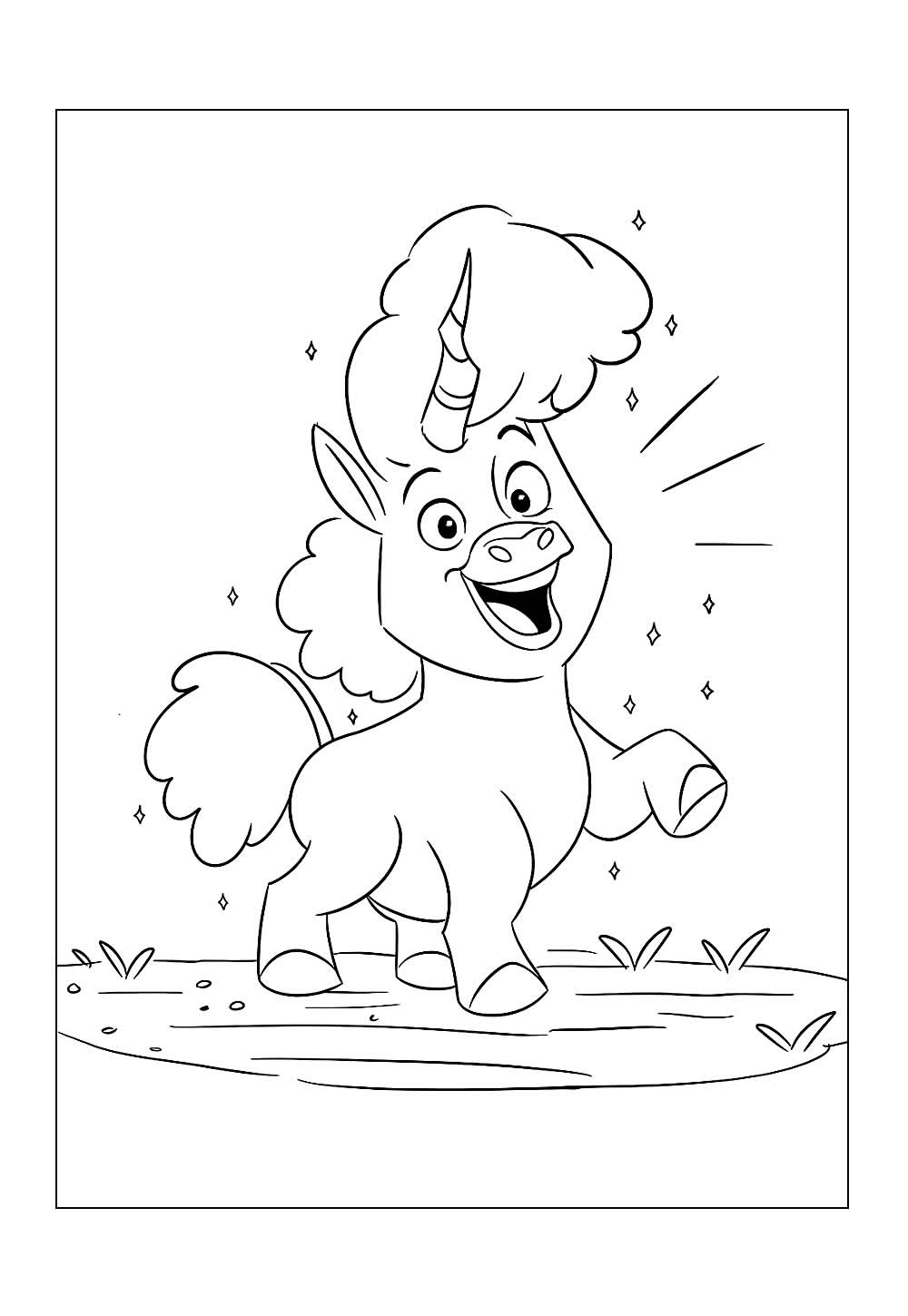 Thelma, O Unicórnio para imprimir e pintar