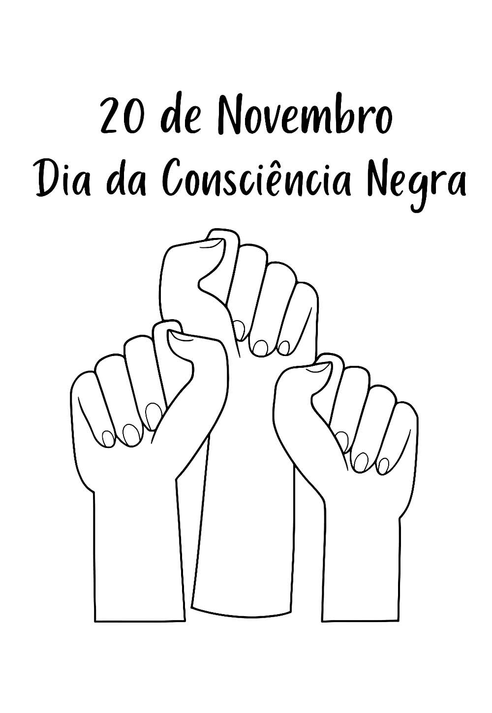 Desenho do Dia da Consciência Negra para pintar