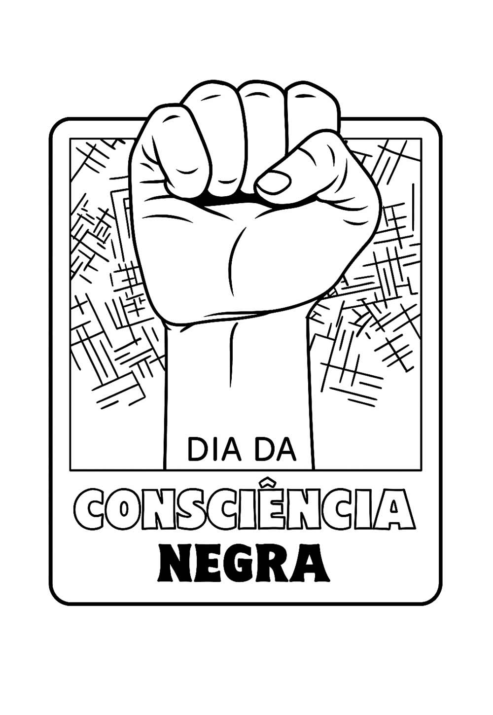 Desenho do Dia da Consciência Negra para pintar