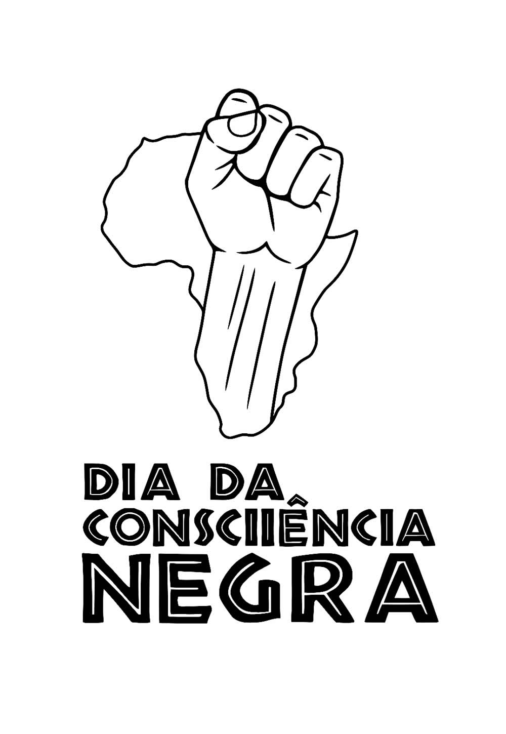 Desenho do Dia da Consciência Negra para imprimir