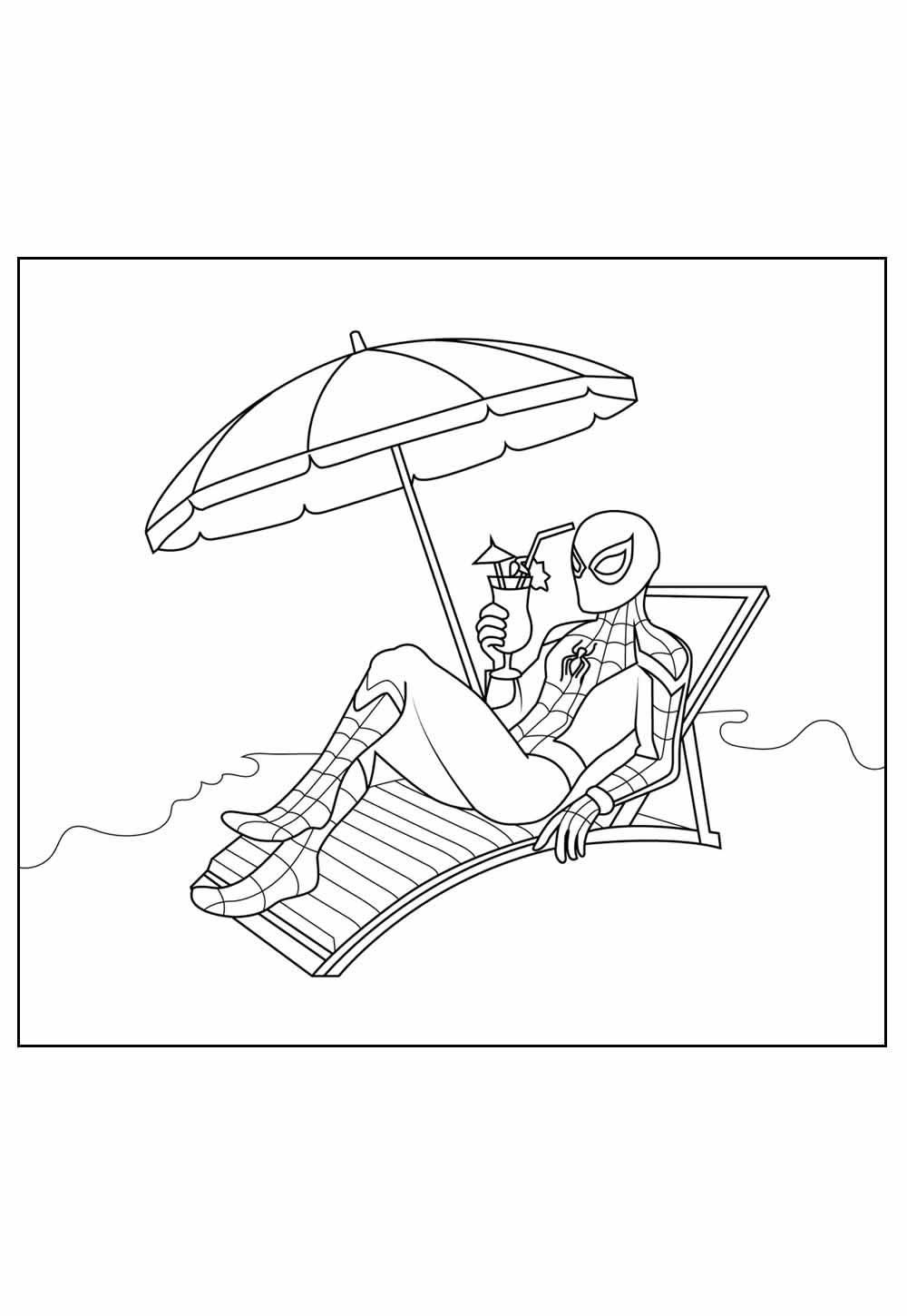 Desenho de Praia para colorir