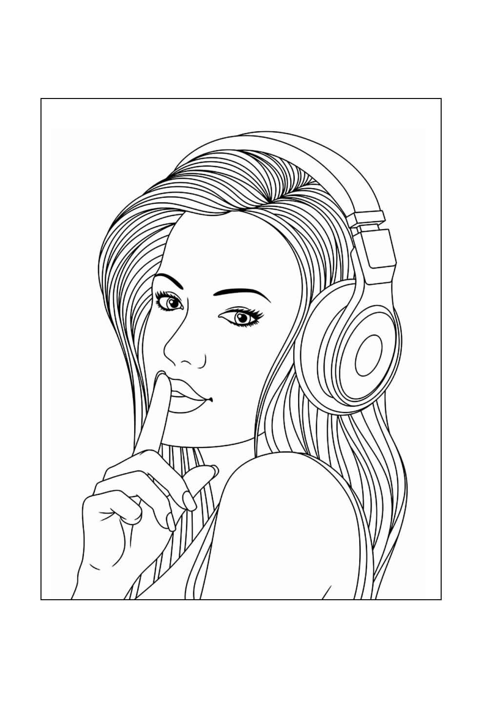 Desenho Realista de Mulher para Colorir