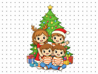 Desenhos de Crianças no Natal para colorir