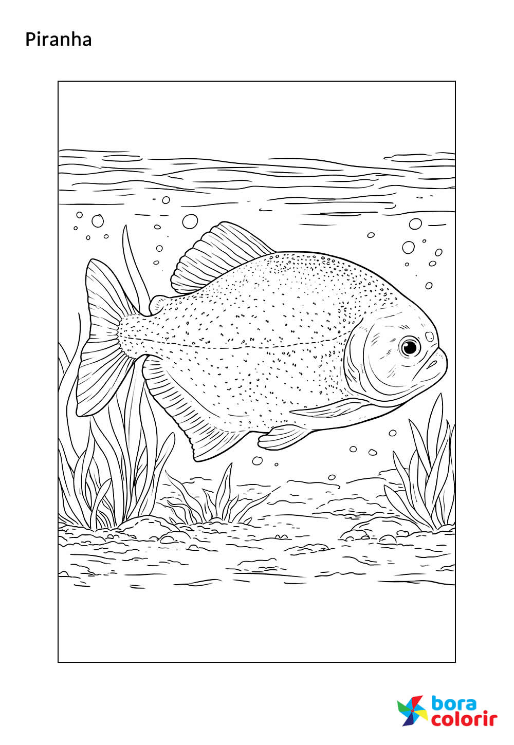 Desenho de Piranha