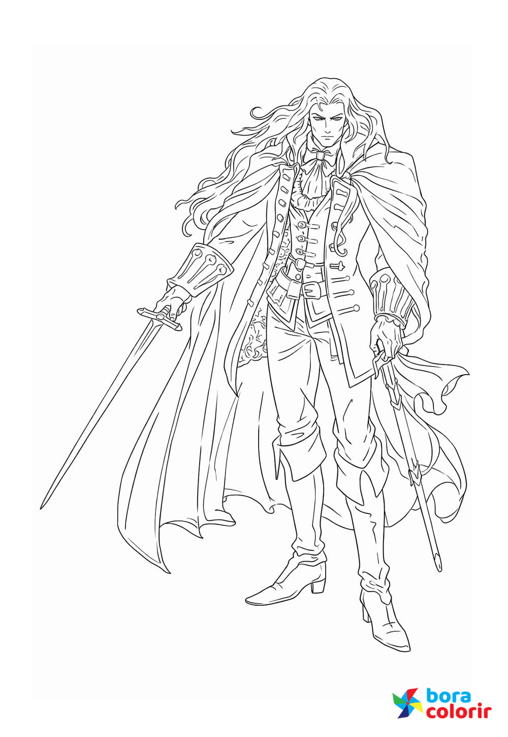 Desenho de Castlevania para pintar - Drácula