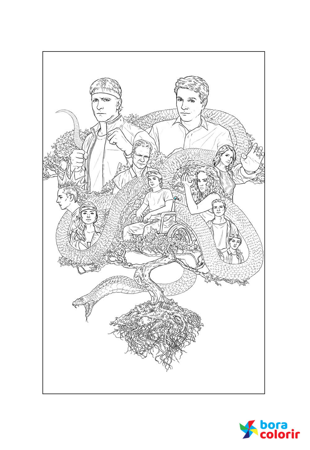 Desenho de Cobra Kai para pintar