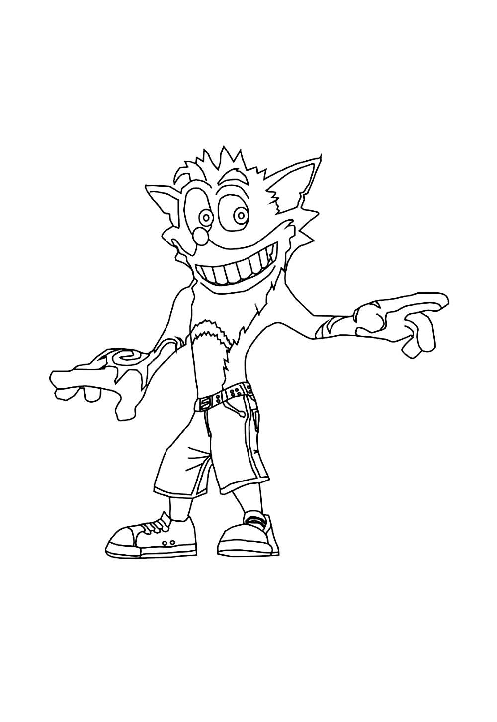 Desenho de Crash Bandicoot para colorir