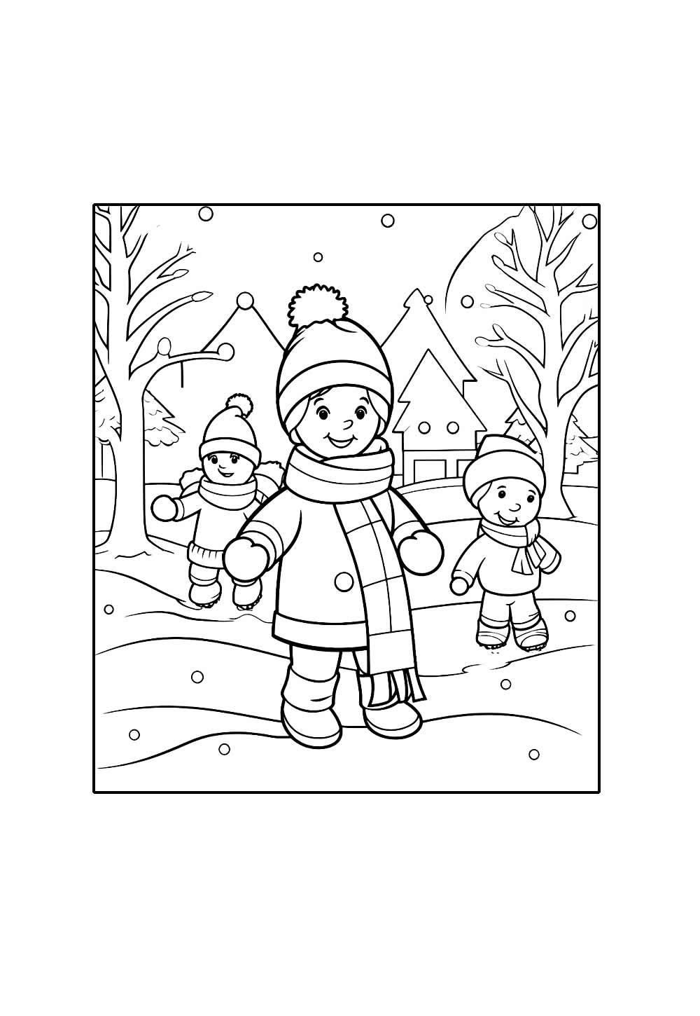 Desenho de Criança Brincando no Natal