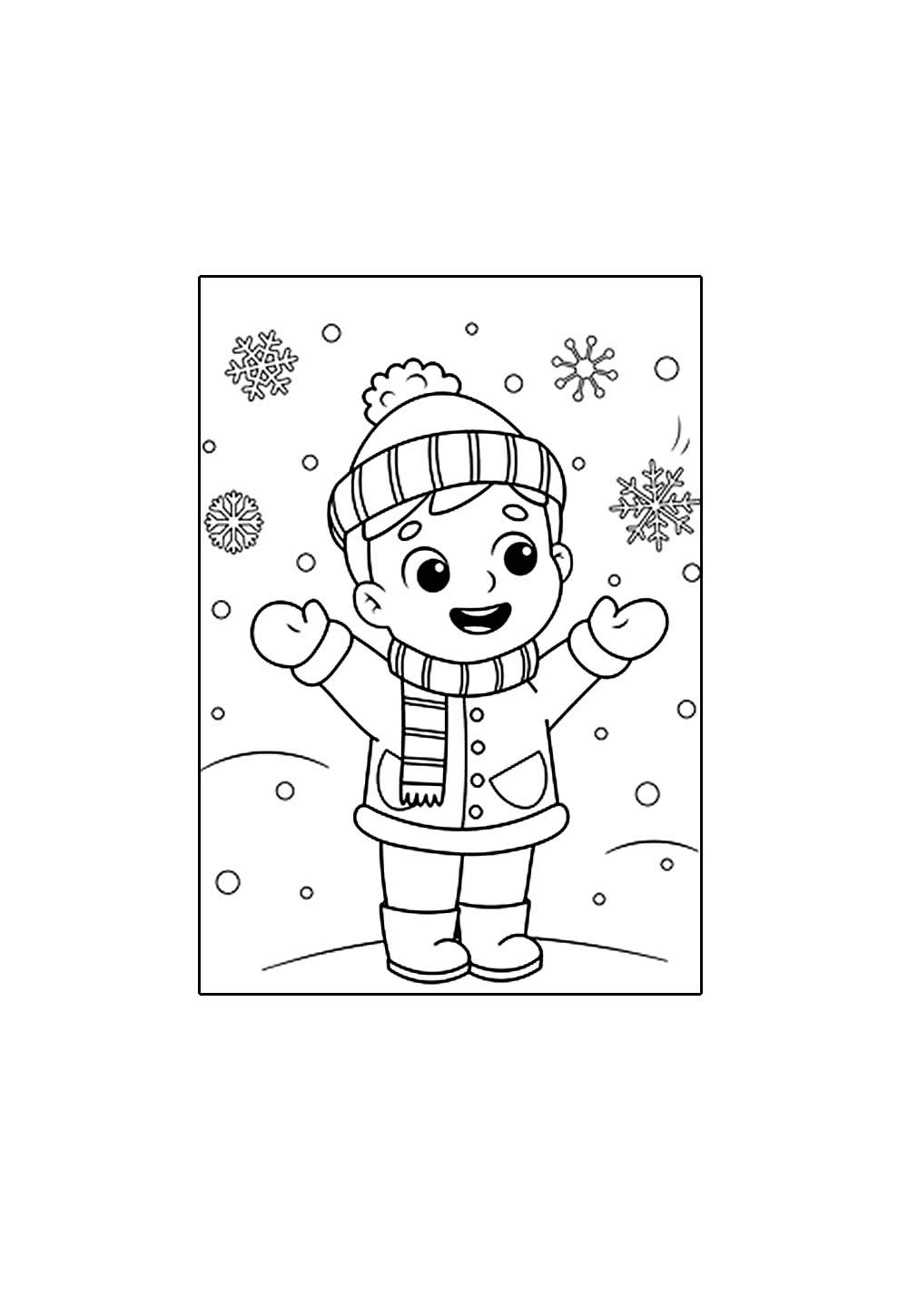 Desenho de Criança Brincando no Natal