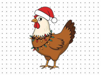 Desenhos de Galinha de Natal para colorir