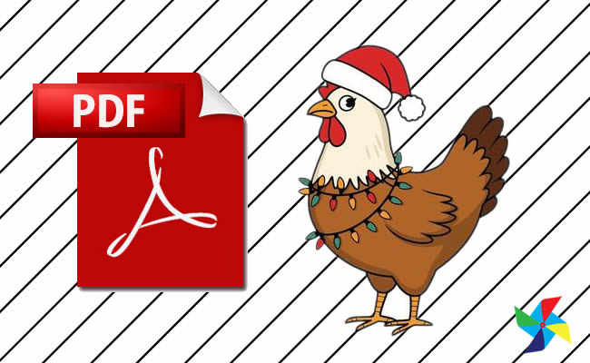 Desenhos de Galinha de Natal em PDF