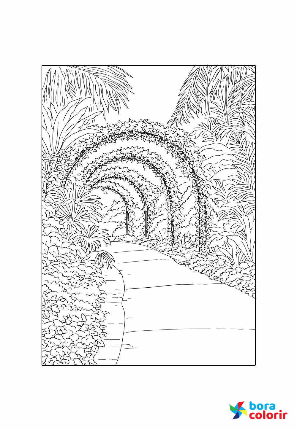 Jardim Botânico para colorir