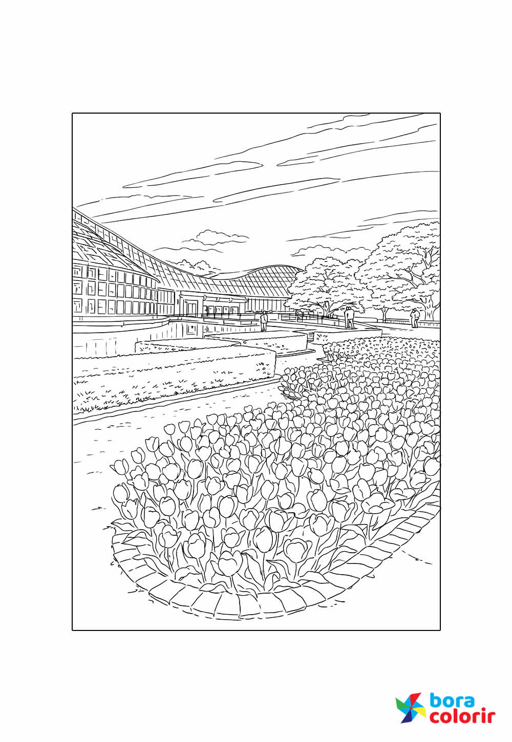 Desenho de Jardins Botânicos para colorir