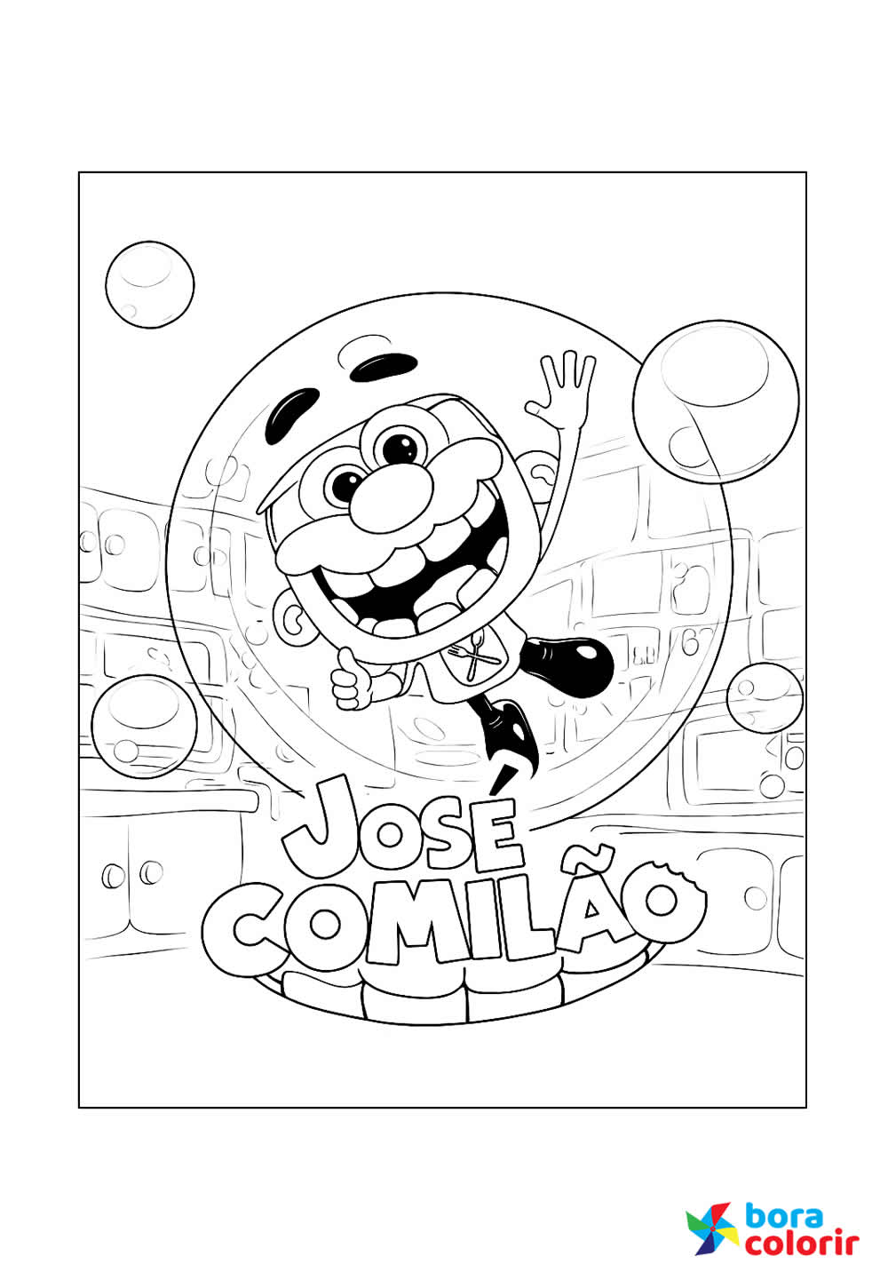 Desenho de José Comilão para colorir