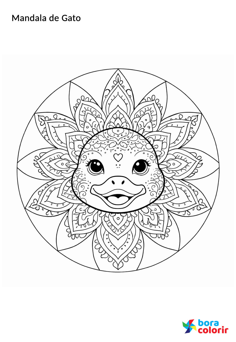 Desenho de Mandala de Pato para colorir