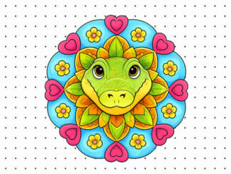 Desenho de Mandala de Animais para colorir