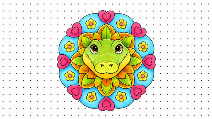 Desenho de Mandala de Animais para colorir