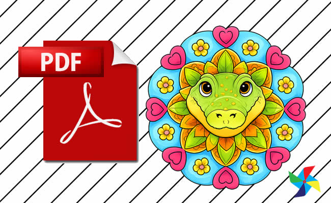 Desenho de Mandala de Animais em PDF