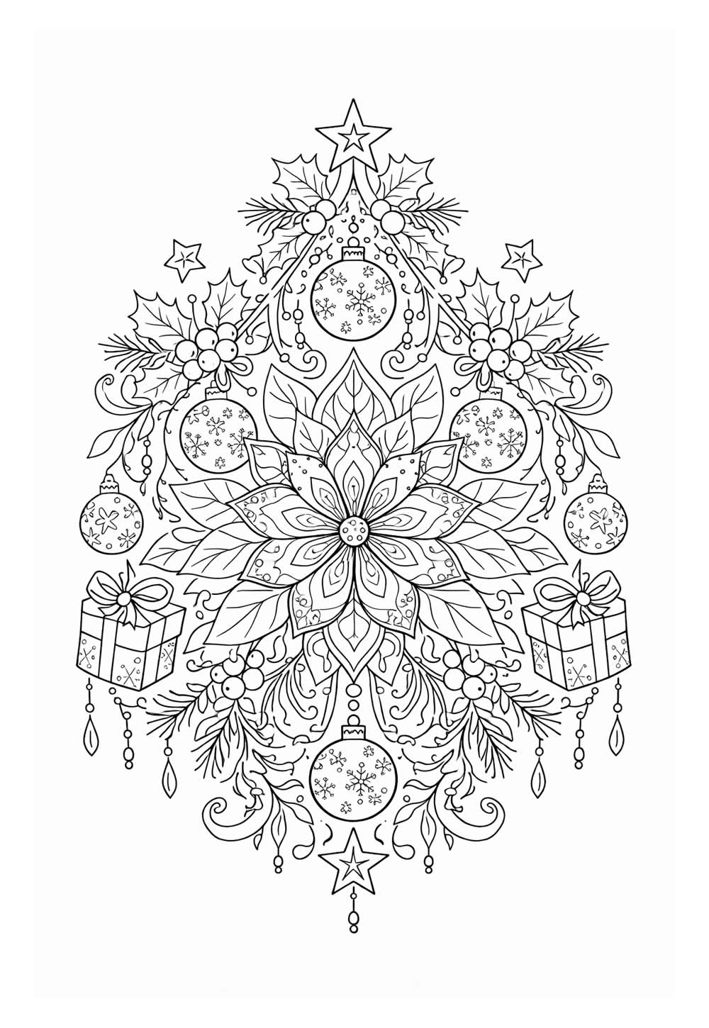 Desenho de Mandala de Natal