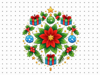 Desenhos de Mandala de Natal para colorir
