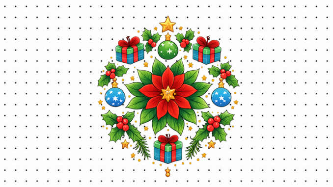 Desenhos de Mandala de Natal para colorir