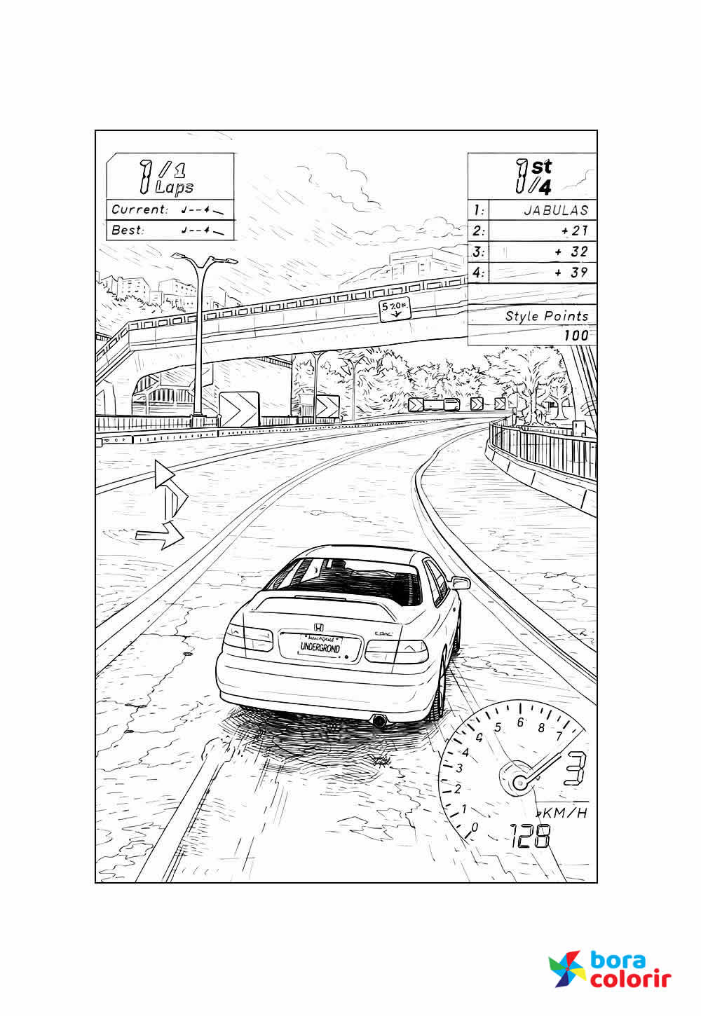 Desenho de Need for Speed para colorir