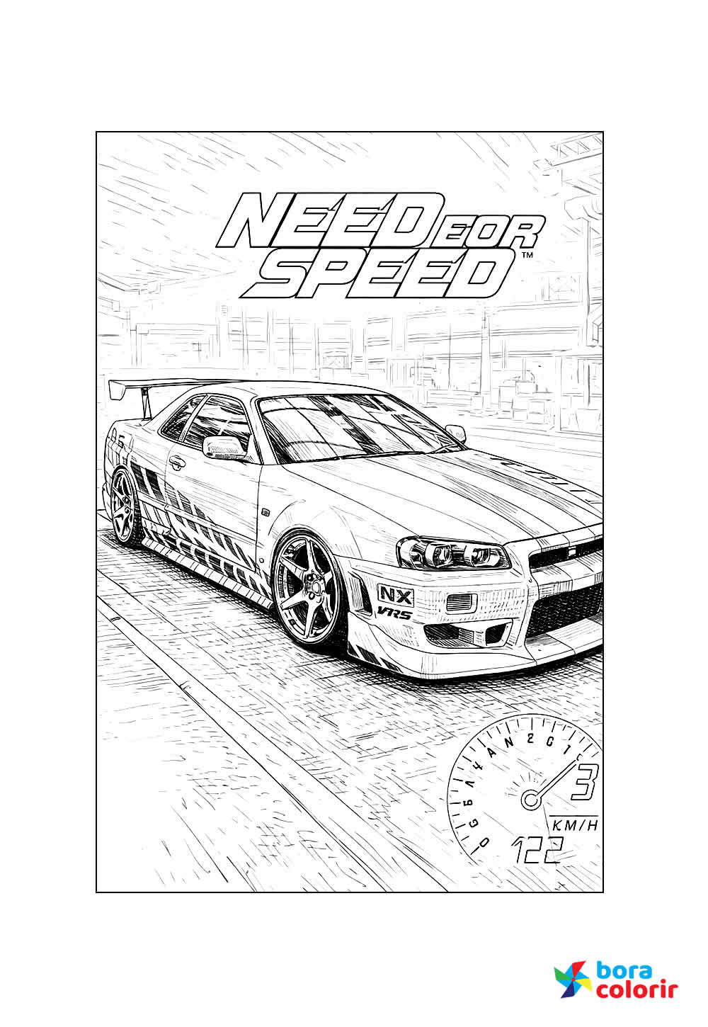 Need for Speed para colorir - Carro