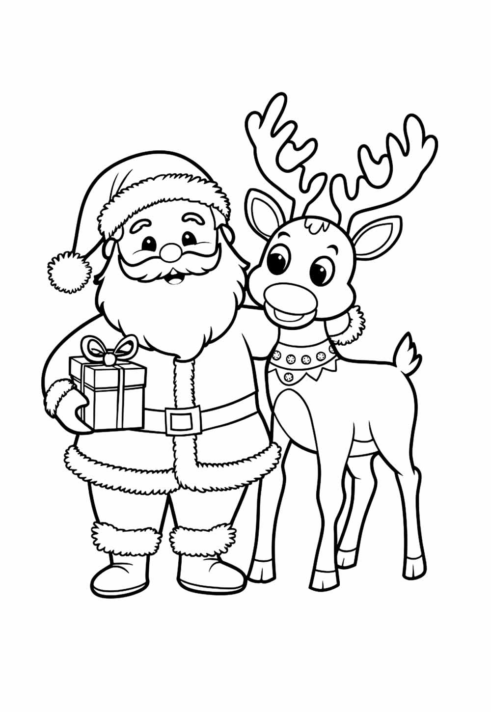 Desenho de Papai Noel para colorir