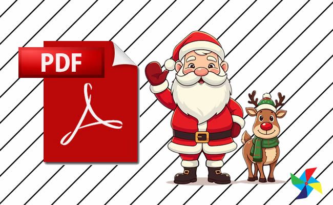 Desenhos de Papai Noel e Renas de Natal em PDF